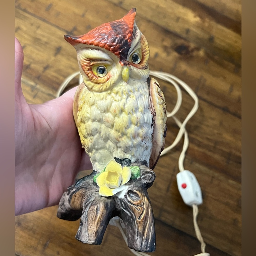 Vintage Ceramic Owl Night Light Lamp - Picture 2 of 7